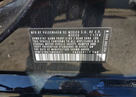 2025 Volkswagen Jetta 1.5T Se z USA, uszkodzony, nr VIN 3VW7X7BU7SM034971